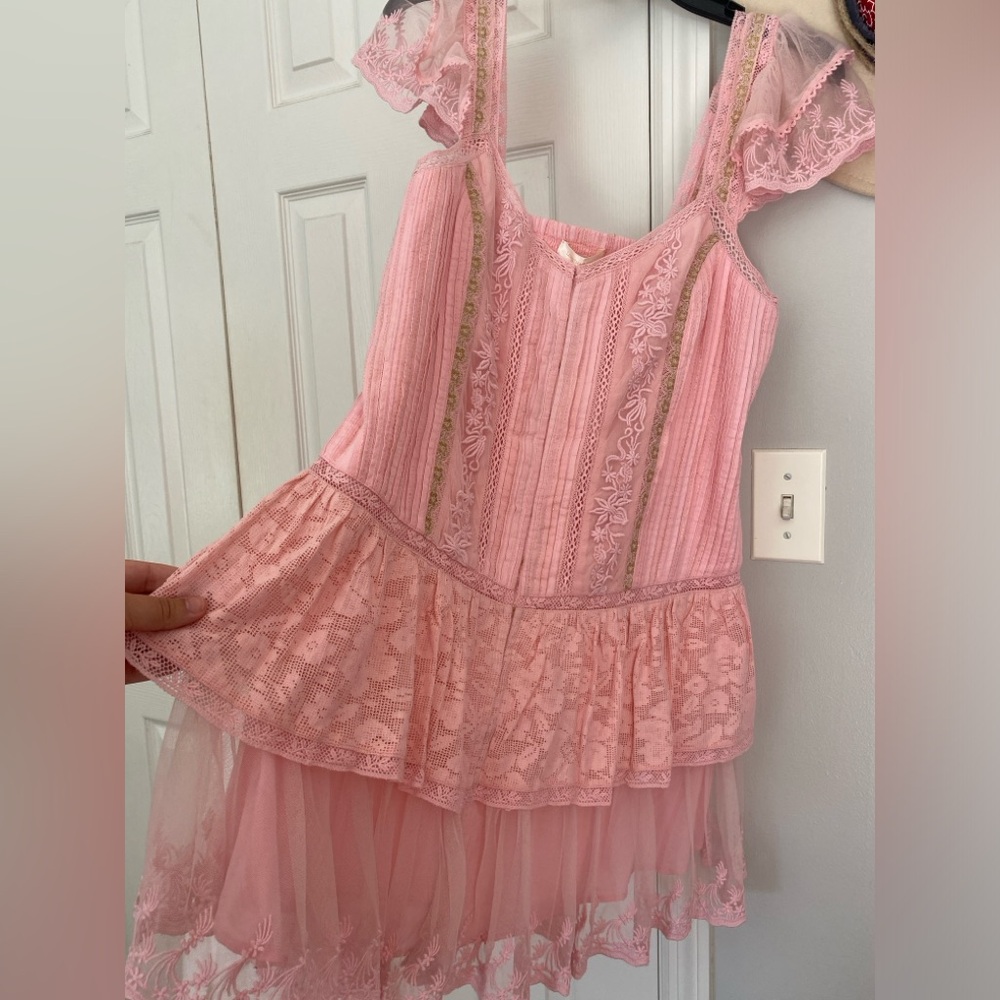 LoveShackFancy Pink Rowley Dress